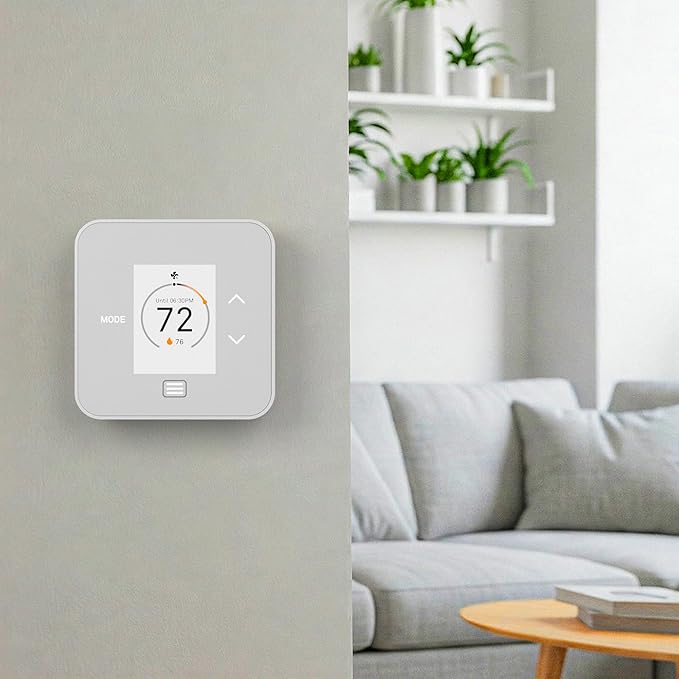 Lux TQ1 Smart Digital Thermostat for Home, Programmable WiFi with Matter Protocol for Temperature Control, DIY Install, C-Wire or Power Bridge Required - Works with Apple Home and Google Home