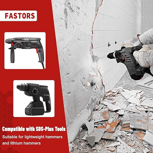 SDS Plus Floor Scraper Kit,Thinset & Vinyl Siding Removal Tool,Heavy Duty 5 Inch x 11 Inch SDS Plus Chisel Bits for Rotary Hammer Drill, Flooring Adhesive Scraper Tool with Replacement Baldes