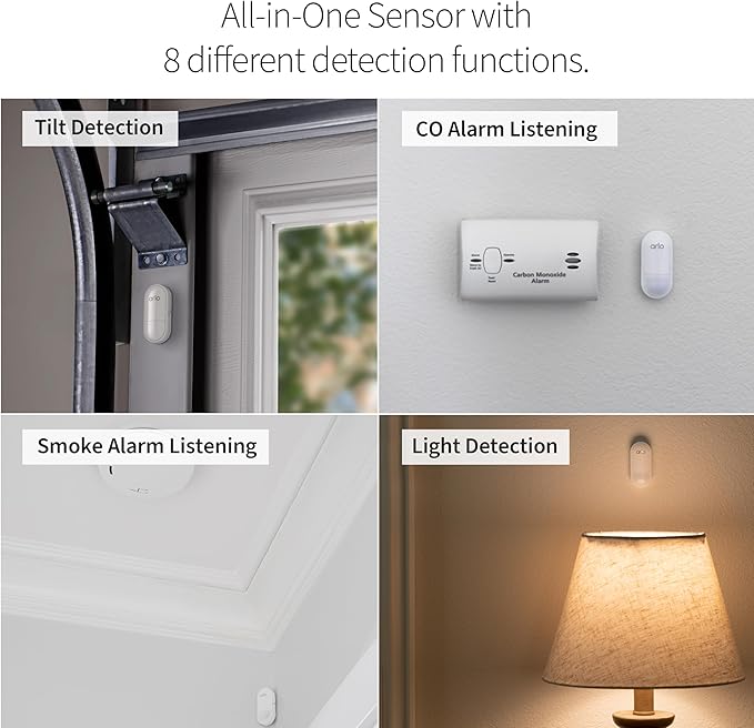 Arlo Home Security Camera & Sensor System - (2) 8-in-1 Sensors + Outdoor 2K (2 Cameras) + Wired Keypad Sensor Hub + Security Tag Bundl - No Contract Cancel Anytime, Alarm System, 24/7 Monitoring