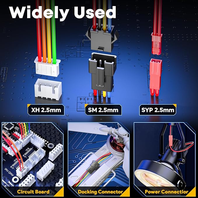 Crimp Tool Connector Kit, with 29 Types JST-SYP + JST-SM + JST-XH 2.5mm Connectors Set, Ratcheting Wire Crimper, Crimping Pliers 32-20 AWG for Dupont, JST-SM, KF2510, AMP EI-Serie, Molex