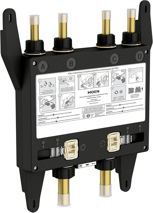 Moen Smart Shower 4-Outlet Digital Thermostatic Shower Valve with 3/4" Connections, S3104