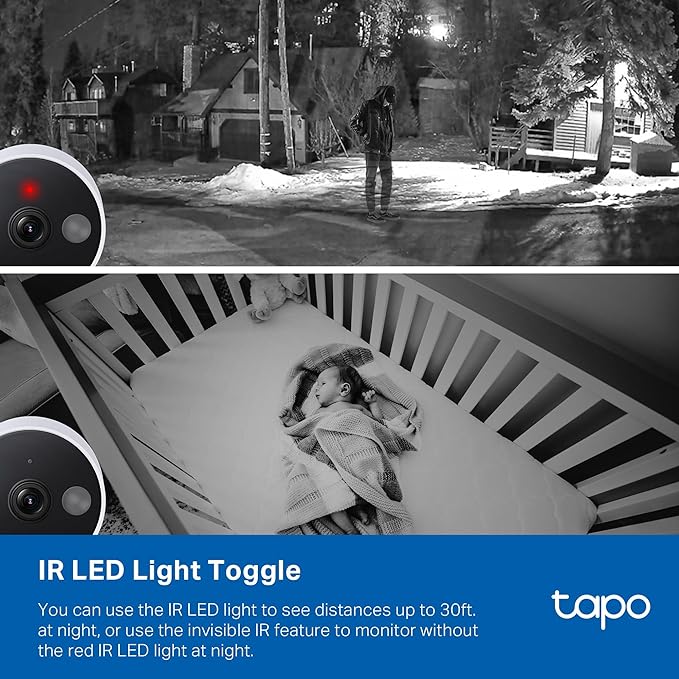 Tapo by TP-Link 2K QHD Security Camera Indoor/Outdoor, 2024 PCMag Editor's Choice, Color Night Vision, Free Person/Pet/Vehicle Detection, Baby Monitor, Local/Cloud Storage, IP66, Dual-Spotlight(C120)
