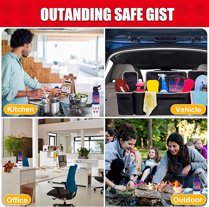 Fire Extinguisher for Home & Vehicle - 600g Fire Extinguisher | Grease & Electrical Fire Extinguisher for Kitchen, Car, Portable (1-Pack)