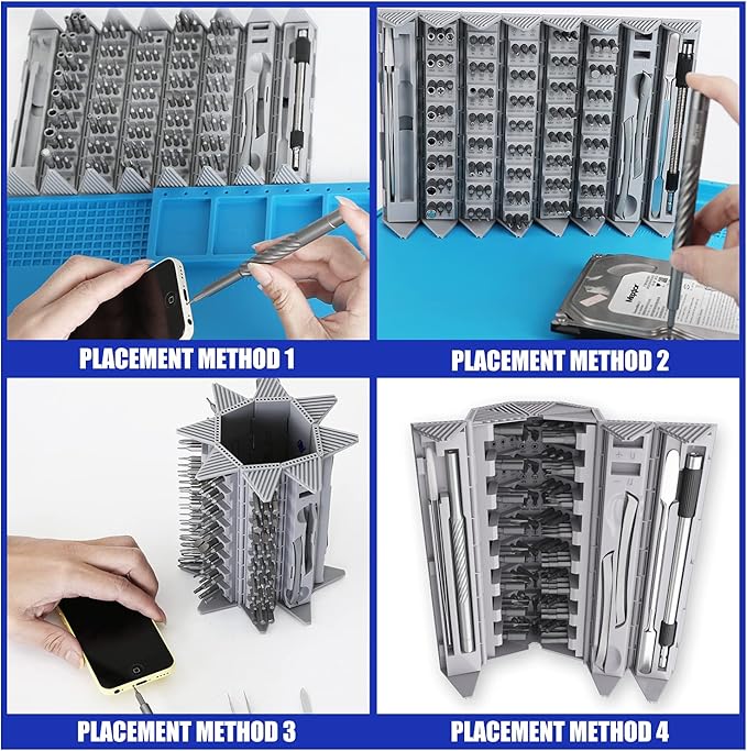 HengTianMei 141 in 1 Precision Screwdriver Set with Magnetic Driver Kit Professional Electronics Repair Tool Kit for Computer, PC, Mac-Book, Laptop, Tablet, iPhone, Xbox, Game Console (H1128-B)