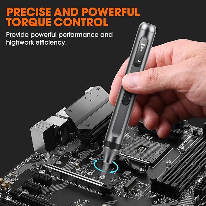 MAXME100® Powerful Cordless Electric Precision Screwdriver Set With LED Light - Small Mini Micro Screwdriver Set for DIY Projects and Repairs - Rechargeable Portable