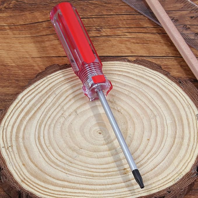 T10 Torx Security Screwdriver with Magnetic Tip Plastic Grip, Torx Screwdriver for Computer Repairing, Home Appliances(Red, 150mm/ 5.9")