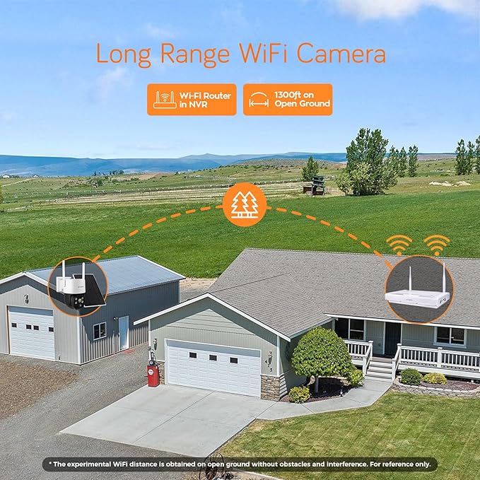 XMARTO Night Color Wire-Free Solar Home Security Camera System with Pan Tilt and Zoom,10-Set CCTV Cameras Kit with 4K 10CH Expandable WiFi NVR 1TB Storage