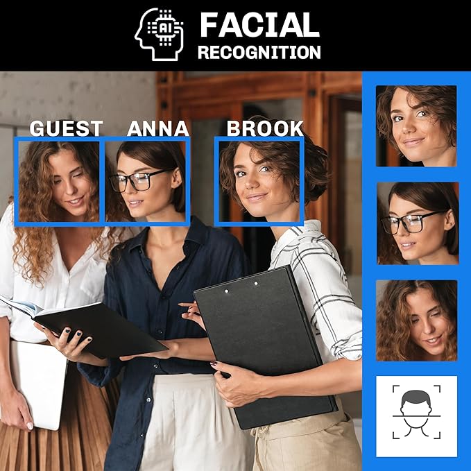 GW Security 16 Channel NVR UltraHD 4K Face Recognition NDAA & TAA Compliant Security Camera System with 12 x 8MP @25FPS Outdoor & Indoor PoE Dome Cameras, 10 Smart AI Functions