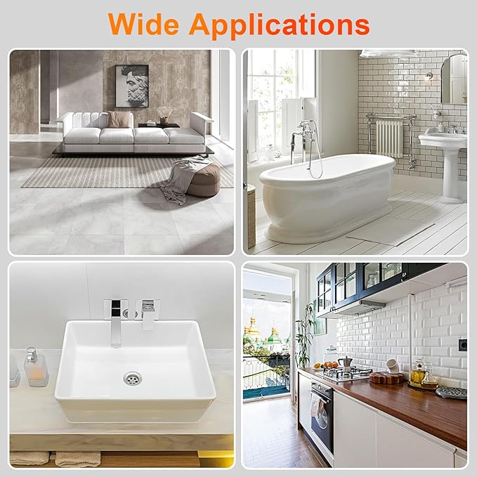 THINKWORK Caulking Tool Kit, 4 in 1 Caulk Remover Tool, Stainless Steel Caulk Tool for Kitchen Bathroom Window Sink Tile Joint, Silver