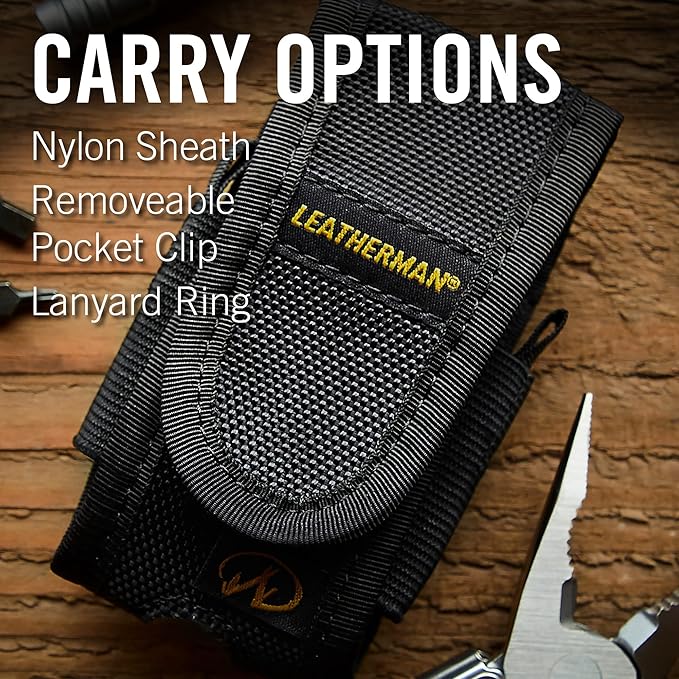 LEATHERMAN, Sidekick Pocket Size Multitool with Spring-Action Pliers and Saw, Stainless Steel with Nylon Sheath