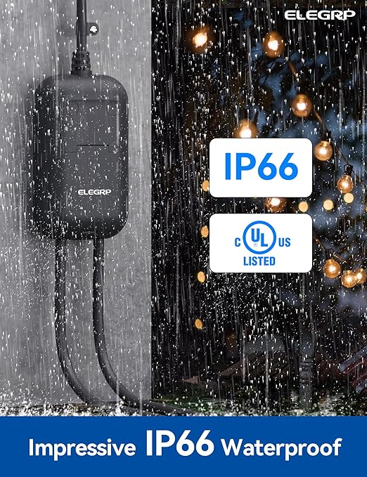 ELEGRP PQR22 Outdoor Smart Dimmer Plug Waterproof IP66, Smart WiFi Plug with 2 Individually Sockets, Compatible with Alexa & Google Assistant, Outdoor Dimmer for String Lights, UL Listed, 1 Pack