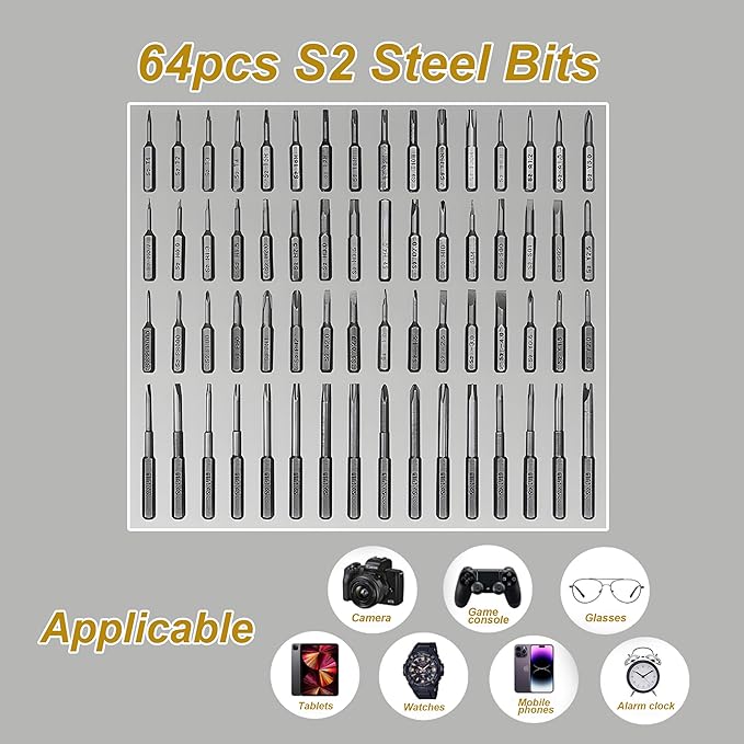 Mini Electric Screwdriver Set, Small Electric Precision Screwdriver with 5 Torque Levels, 68-in-1,Max 0.35 N.m Cordless Power Screwdriver Kit for Laptop, Camera, DIY,Phone & Electronics Repair