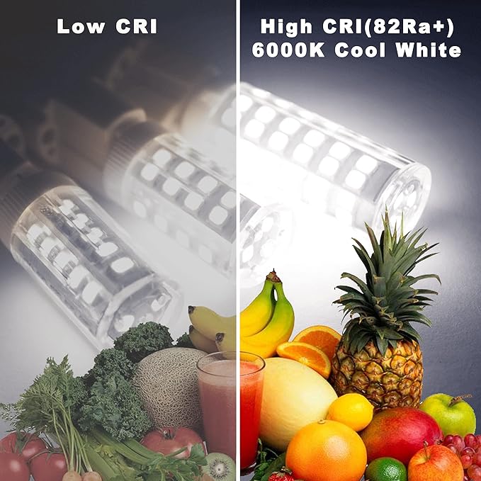 ALIDE G9 Led Bulbs 5W 6000K Daylight Cool Bright White,50W-60W Halogen Equivalent, AC120V T4 G9 Bi-pin Led Bulbs for Chandelier Pendant Lighting,550LM,10Pack, Non-Dimmable