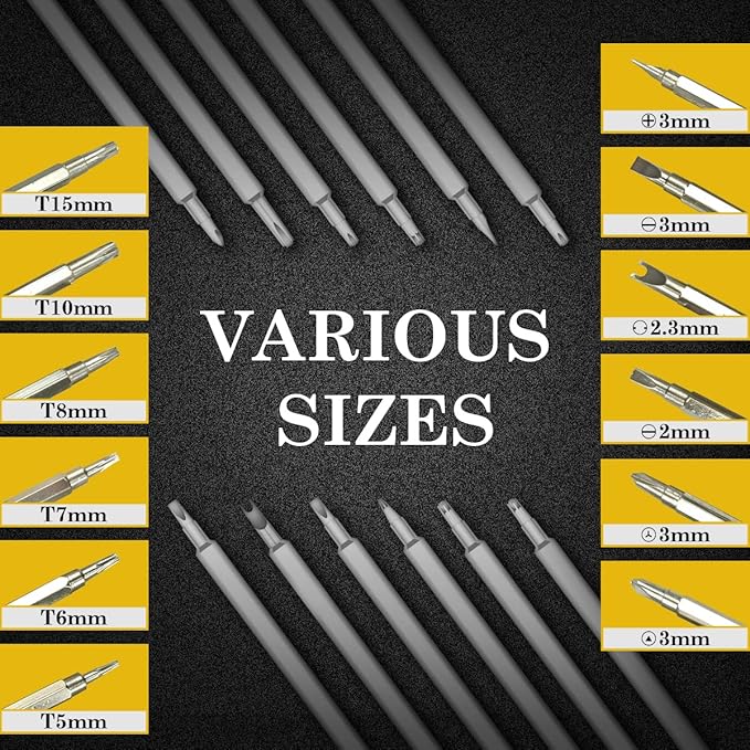 Premium 6-In-1 Mini Screwdrivers Set, Small Screwdriver Sets, Multipurpose Turn Screw, Household Small Driver, Detachable Handle, Alloy Steel Material, SH-083, 12 Sizes by NOSHY