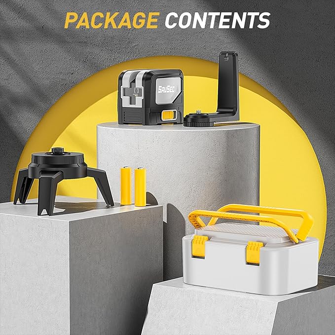 Laser Level with 2 Plumb Dot, Self-Leveling Cross Green Line Plumb Bob Laser Level with Vertical & Horizontal Line for Construction Layout & Plumbing - 9211G