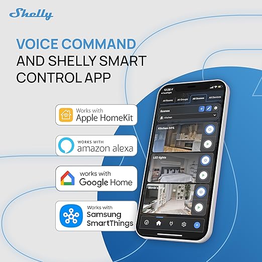 Shelly 1 Gen4 | Wi-Fi, Zigbee & Matter Smart Relay Switch with Dry Contacts, 1-Channel 16A | Home Automation | Alexa, SmartThings, Google Home, Apple HomeKit Compatible | Garage Door Opener