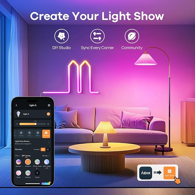 OREiN Matter Smart Light Bulb, Smart Light Bulbs with Remote Control Work with Apple Home, Alexa, Google Home, SmartThings, Color Changing Light Bulbs 2.4Ghz WiFi, 800 Lumens Equivalent 60W 4Pack