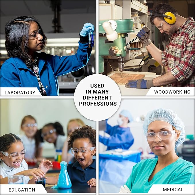 ATERET Protective Polycarbonate Safety Glasses w/TPR Coated Temples For Safety Protection