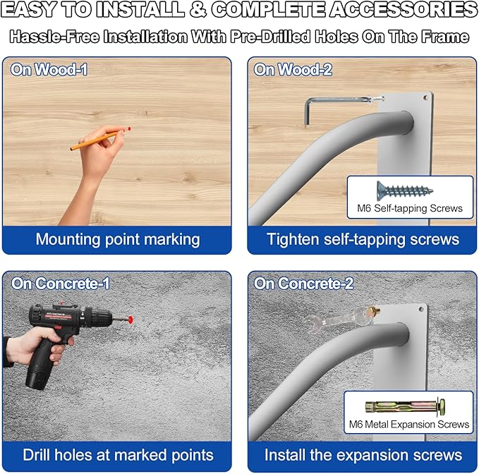 Jamb Mount Handrails for Outdoor Steps-1-2 Step Waterproof Stairs Railing-Powder Coated Side Mount Hand Rails for Indoor Stairs-Non-Slip Staircase Grab Rail for Deck/Porch/Mobile Home/Short Stairway