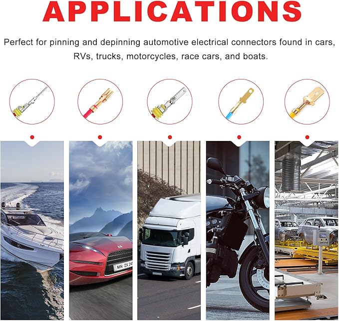 Newdeli Molex Crimper 24-14 AWG Non-Insulated Open Barrel Crimping Tool for JST Style Molex DELPHI AMP TYCO PC Harley Deutsch Terminals Receptacles Wire Terminal Crimper