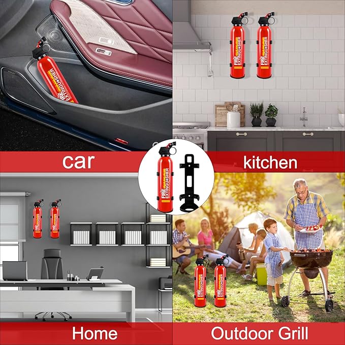 Fire Extinguisher for Boat - 3 Packs Fire Extinguisher for Home with Mount, 620ml Small House Fire Extinguishers for Kitchen Vehicle Car UTV RV, Portable Water-Based Fire Extinguisher for A/B/C/K Fire