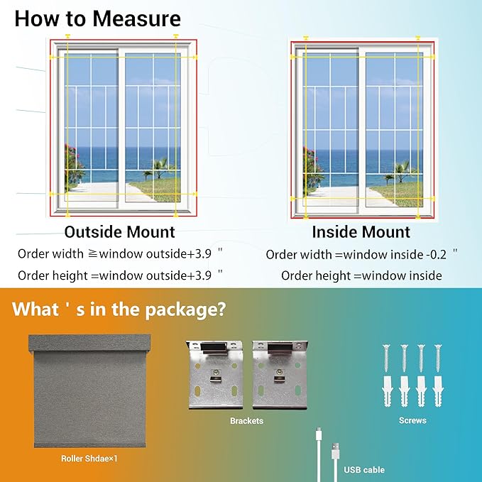 Motorized Blinds with Remote, Blackout Smart Roller Blinds Compatible with Apple Homekit Google Home and Alexa, Automatic Window Blinds Customize, Coffee