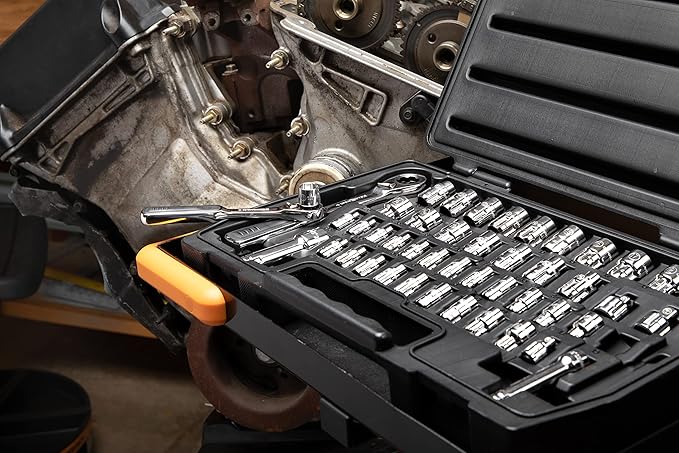 GEARWRENCH 46 Pc. 1/4" & 3/8" Drive 6 Pt. Pass-Thru™ Mechanics Tool Set, SAE/Metric - 8946