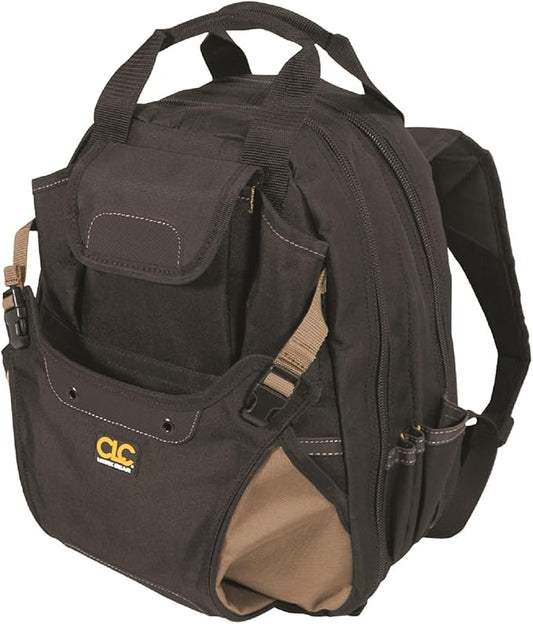 CLC Work Gear 1134 Carpenter's Tool Backpack, 44 Pockets, Padded Back Support, Black