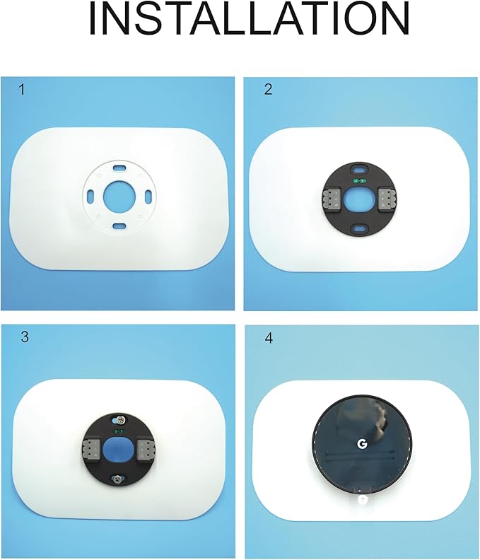 MODERN WAVE - Google Nest Thermostat Wall Plate Imperfections Cover 1-Pack (Rectangular, Grey)