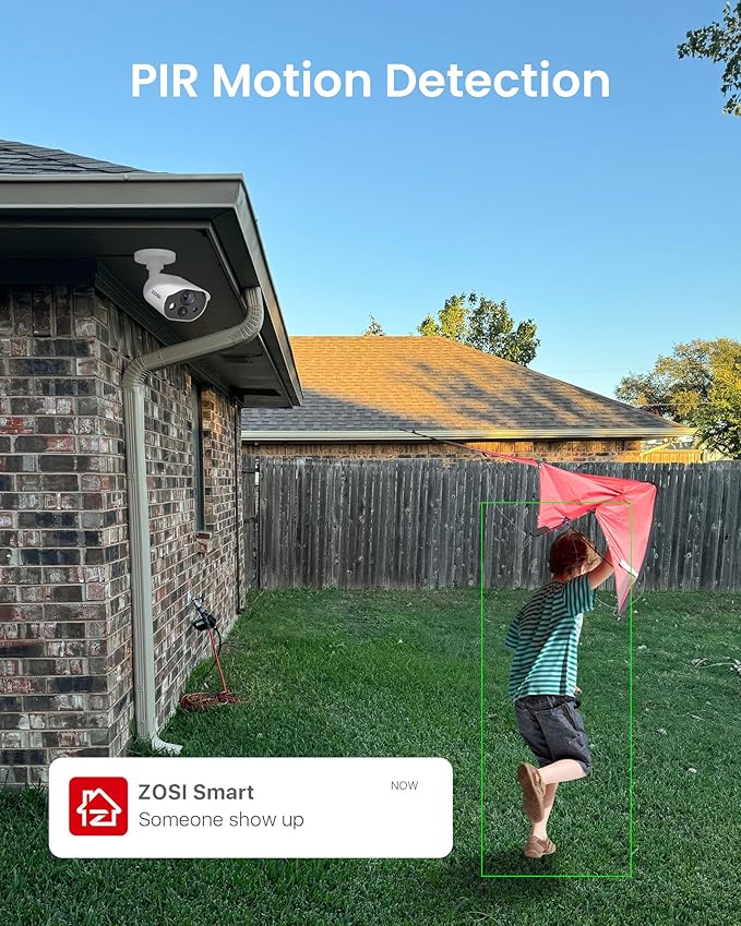 ZOSI 1080P HD-TVI Add On Camera, 2MP 1920TVL Indoor Outdoor Surveillance Home Security Camera with Audio, Night Vision, Smart Motion Detection, IP66 Weatherproof, Only Work 3K Lite CCTV DVR