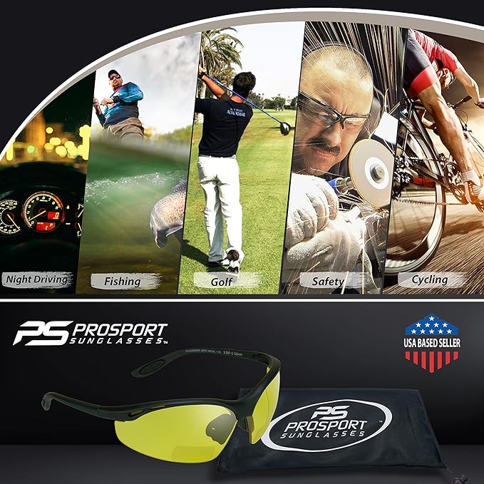 proSPORT Bifocal sunglass Safety Reader Z87 Wrap Around No Slip Grip +1.50 +2.00 +2.50 +3.00