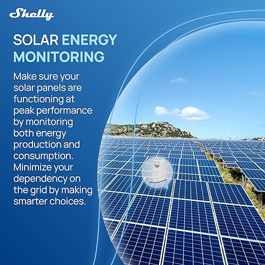 Shelly 3EM-63W Gen3 | Wi-Fi Operated Smart 3-Phase Energy Meter | Home Automation | Compatible with Alexa & Google Home | iOS Android App | No Hub Required | Data Logging (3EM-63T Gen3)