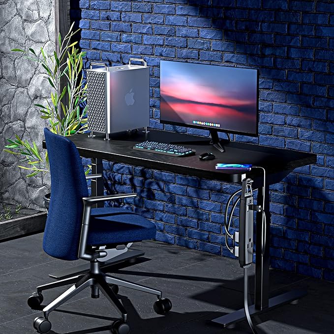 360° Rotating Flat Plug Extension Cord with USB Ports and a Removable Hook Black Extension Cord 6 ft (16 Gauge) UL Certified