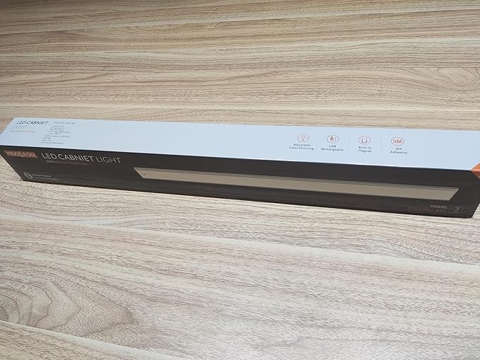 204 LED Under Cabinet Lights Wireless with Full Lighting,Rechargeable Closet Lights with Remote and Motion Sensor Indoor,Under Counter Light with CCT and Dimmable for Kitchen,Stair(3 Pack,23.6inch)