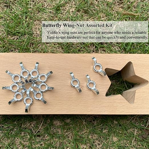 30 PCS 5/16-18 Inch Wingnuts, Quality Carbon Steel Wing Nuts Zinc Plated Fasteners Parts Butterfly Nut, Hand Twist Tighten Hardware Nuts Butterfly Wing-Nut 5/16-18” Assorted Kit