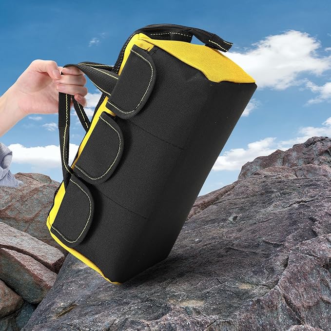 Silkfly 6 Pcs Tool Bag for Men Women Heavy Duty Tool Tote with Waterproof Hard Bottom Multi Pockets Large Mouth Organizer for Various Worker Electrician Carpenter Mechanic(Yellow,13 Inch)