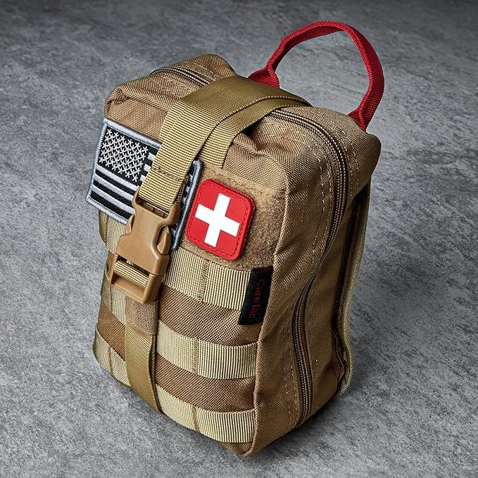 CareTac IFAK Trauma & First Aid Kit with CAT Gen 7 Tourniquet – Military-Grade Tactical Medical Kit Includes Israeli Bandage, Chest Seal, Splint & CPR Mask for Bleed Control, Gunshot Wounds & More