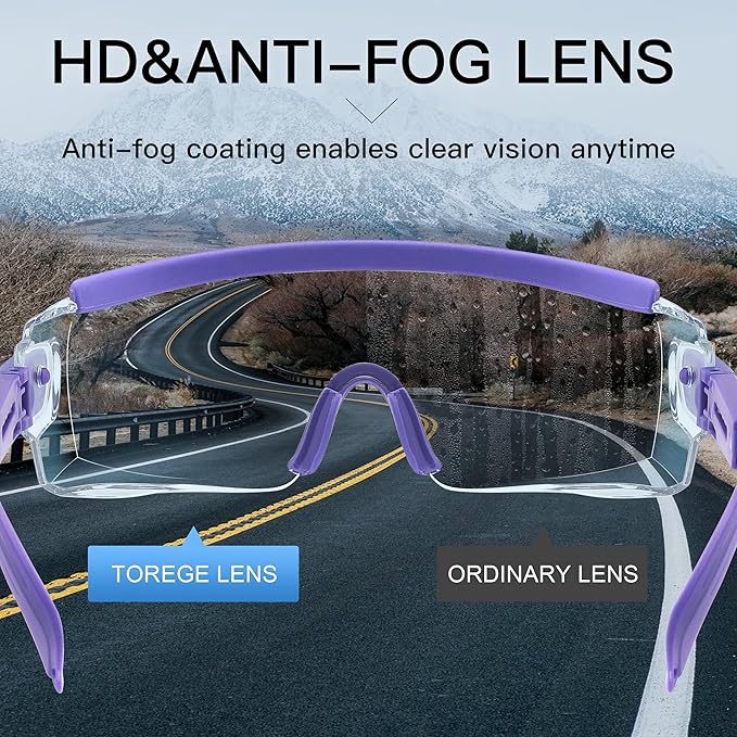 Safety Glasses Over Eyeglasses Anti Fog Safety Goggles Protective Glasses With Adjustable Frame For Men Women
