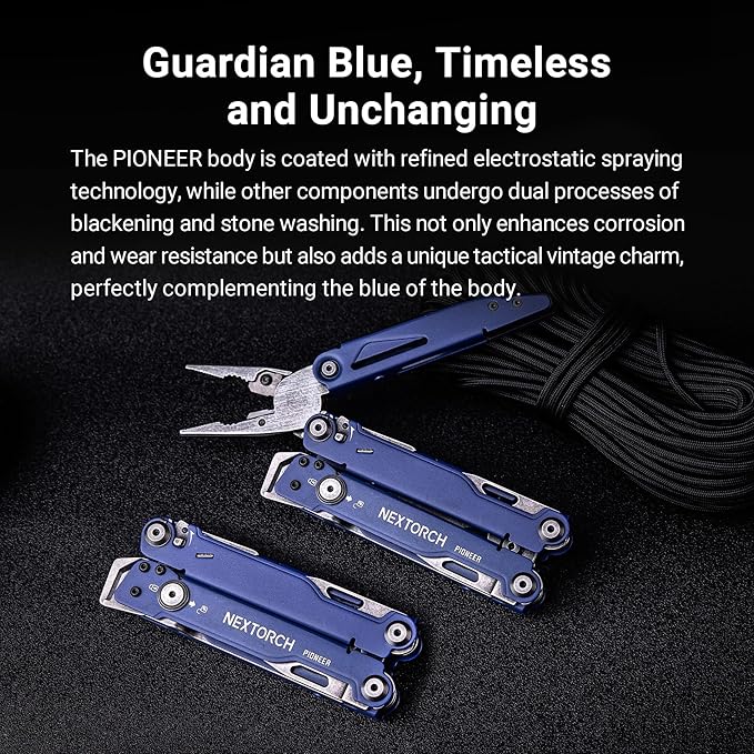 NEXTORCH PIONEER MT20 14-IN-1 Multi-tools Full-Size,Versatile Multi-tool Set with Scissors Needle Nose Pliers Pocket Clip Multi-tool for DIY Home Garden Outdoors Everyday Carry Men Gift Color (BLUE)