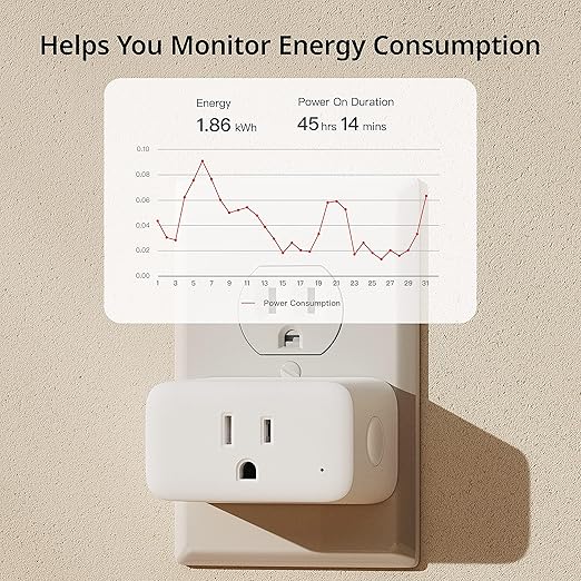 ใ2025 Newใ SwitchBot HomeKit Smart Plug Mini 15A, No Hub Required, Energy Monitor, WiFi(2.4G Only) Outlet Works with Apple HomeKit, Alexa, Google Home, App Remote Control & Timer Function(4 Pack)