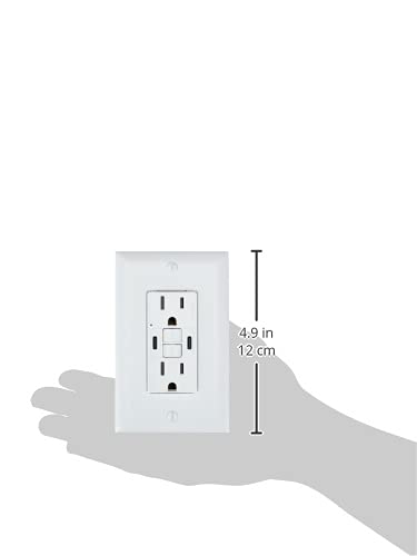 Legrand Radiant 1597TRUSBCCW 15 Amp GFCI Self Test Tamper Resistant Decorator Duplex Outlet with USB Type C, White (1 Count)
