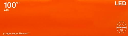 SYLVANIA LED A19 Light Bulb, 100W Equivalent, Efficient 14W, 1500 Lumens, Frosted Finish, Daylight - 4 Pack (78103)