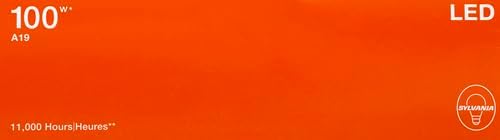 SYLVANIA LED A19 Light Bulb, 100W = 14W, Non-Dimmable, Frosted Finish, 1500 Lumens, 2700K, Soft White - 4 Pack (78101)