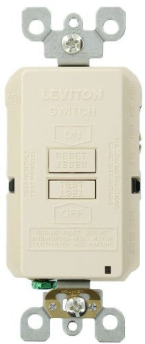 Leviton Blank Face GFCI, 20 Amp, Self Test, LED Indicator Light, Provides GFCI Protection Where an Outlet is not Needed, GFRBF-W, Light Almond