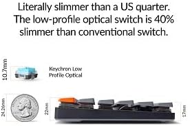 Keychron K3 75% Layout 84-Key Ultra-Slim Hot-Swappable Wireless Bluetooth Mechanical Keyboard with Low-Profile Keychron Optical Brown Switch/White LED Backlight/USB Wired for Mac Windows-Version 2