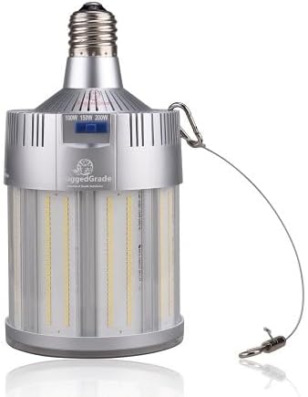 RuggedGrade Aries IV CS Series 200W LED Corn Bulb | Wattage Selectable | 29,000 Lumens | Color Selectable 3000K/4000K/5000K | E39 Base | DLC 5.1 Premium