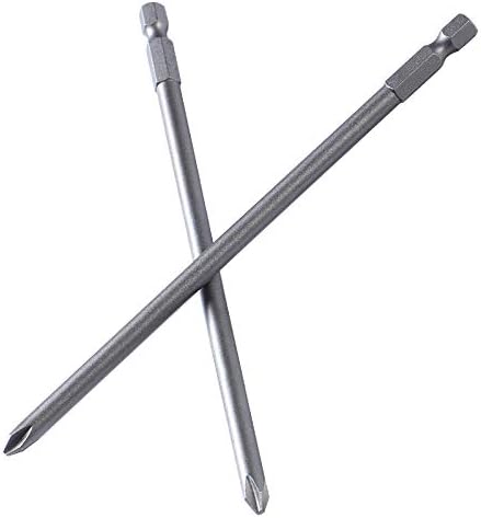 Rocaris 6 in Phillips Screwdriver Bit Sets 1/4 Inch Hex Shank Magnetic Screwdriver Bits Cross Head S2 Steel Screwdriver Bits 10 Pack