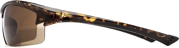 Calabria Sport 202BF Bifocal Reading Safety Glasses Readers Men Women Anti Fog Wrap Around Tinted UV Protection Semi-Rimless