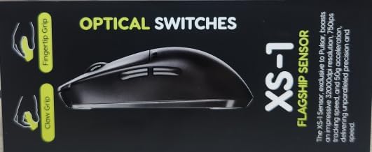 Pulsar Gaming Gears X2 Crazylight Wireless Gaming Mouse, Ultra Lightweight 1.23 oz (35g), Optical Switch, 32000 DPI, 750 IPS, XS-1 Sensor, 8k Compatible (Jet Black)