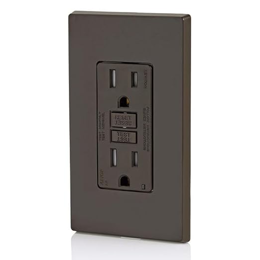 Leviton Dual-Function AFCI/GFCI Outlet, 15 Amp, Self Test, Tamper-Resistant with LED Indicator Light, Protection from Both Electrical Shock and Electrical Fires in One Device, AGTR1, Brown